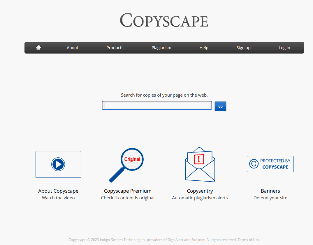 Copyscape screenshot showing plagiarism detection results