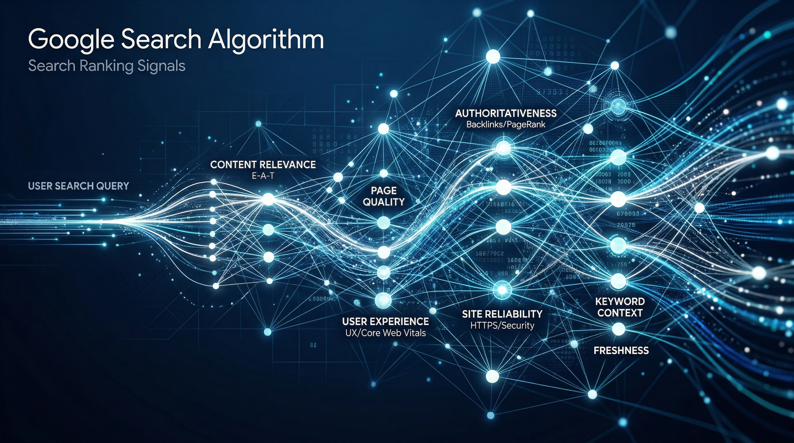 Editorial illustration about the 2024 Google Search algorithm leak and ranking signals.